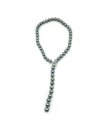 Collana Mikimoto con Perle Tahiti, Diamanti e Oro Bianco