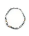 Collier Mikimoto avec Perles Multicolores et Or Blanc