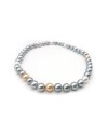 Collier Mikimoto avec Perles Multicolores et Or Blanc