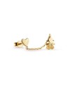 Mono Boucle d'Oreille Le Bebé Les Petits en Or Jaune avec Bébé, Cœur et Diamant