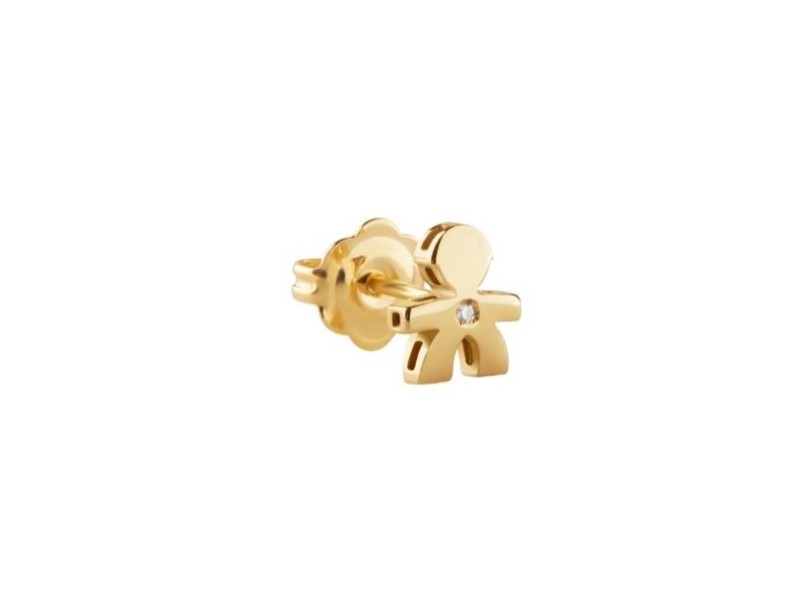 Le Bebé Les Petits Single Earring in Yellow Gold with Child and Diamond