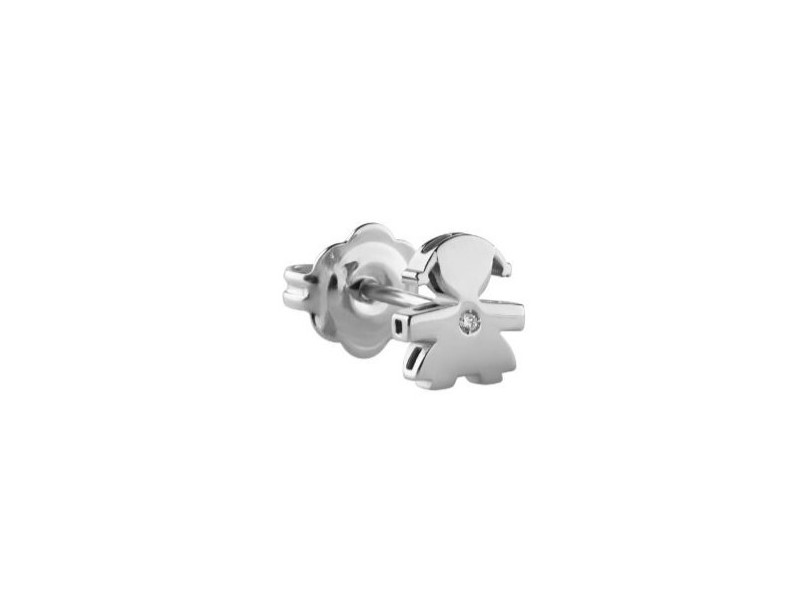Le Bebé Les Petits Single Earring in White Gold with Baby Girl and Diamond
