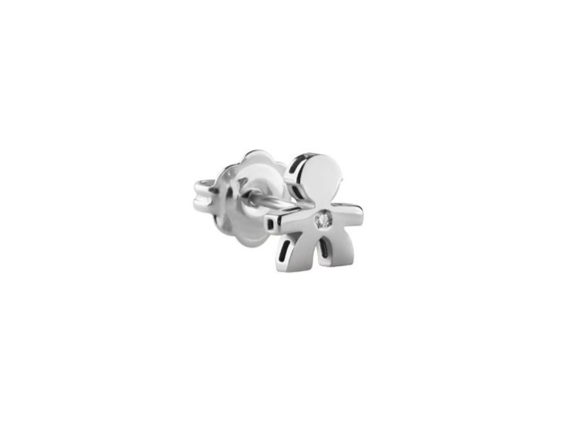 Le Bebé Les Petits Single Earring in White Gold with Child and Diamond