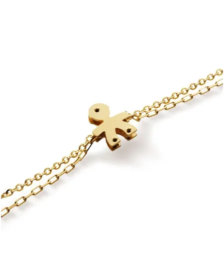 Bracciale Le Bebé I Mini in Oro Giallo con Bimbo e Diamante