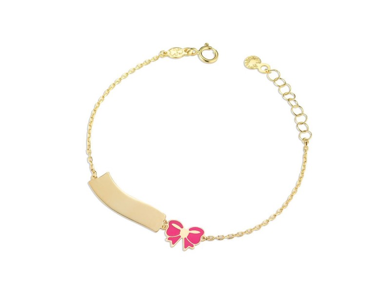 Le Bebè Primegioie Toys Bracelet in Yellow Gold with Ribbon and Bow