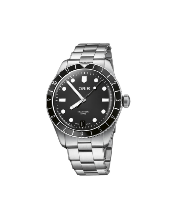 Oris Divers Sixty-Five 12H Watch with Black Dial and Steel Bracelet