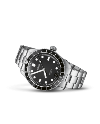 Oris Divers Sixty-Five 12H Watch with Black Dial and Steel Bracelet