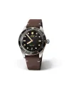 Oris Divers Sixty-Five Watch with Black Dial and Leather Strap
