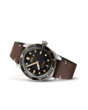Oris Divers Sixty-Five Watch with Black Dial and Leather Strap