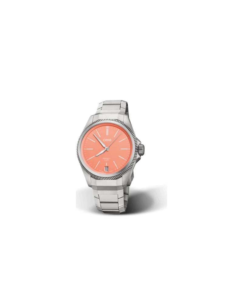 Oris ProPilot X 400 watch in Titanium with Pink dial