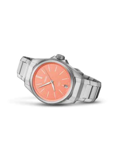 Oris ProPilot X 400 watch in Titanium with Pink dial
