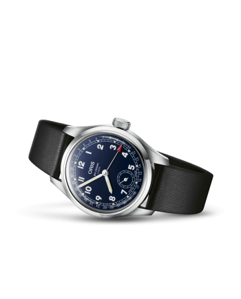 Montre Oris Big Crown Pointer Date 403 avec cadran bleu et bracelet en cuir