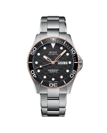Mido Ocean Star 200 Watch with Black Dial and Steel Bracelet