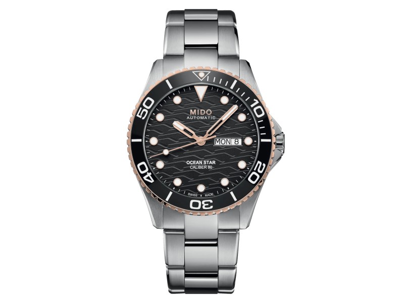 Mido Ocean Star 200 Watch with Black Dial and Steel Bracelet