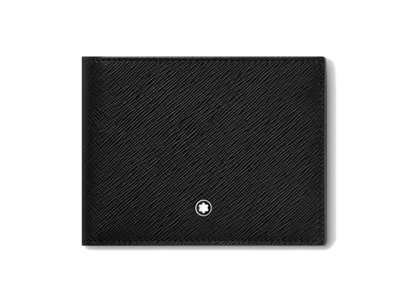 Montblanc Sartorial Wallet in Black Leather with 8 Compartments and 2 Transparent Pockets