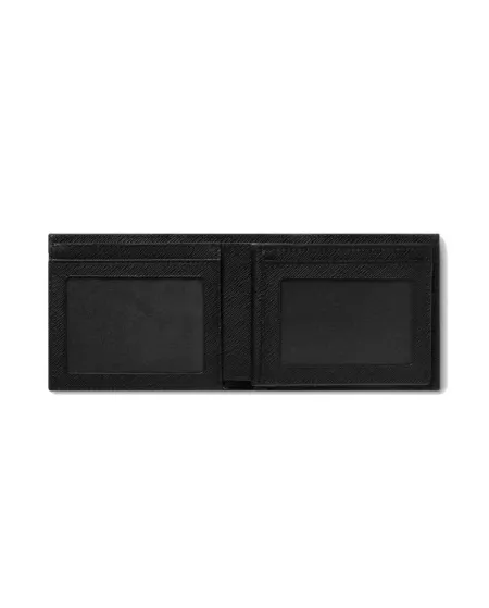 Portefeuille Montblanc Sartorial en cuir noir avec 8 compartiments et 2 poches transparentes