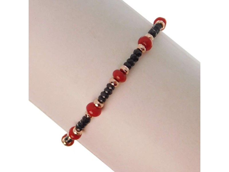 Rajola Andrea Bracelet with Spinelli, Coral, Hematite and Gold