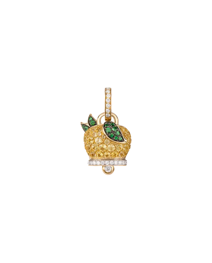 Pendentif Chantecler Lemon Campanella Medium en or avec saphirs, tzavorites et diamants