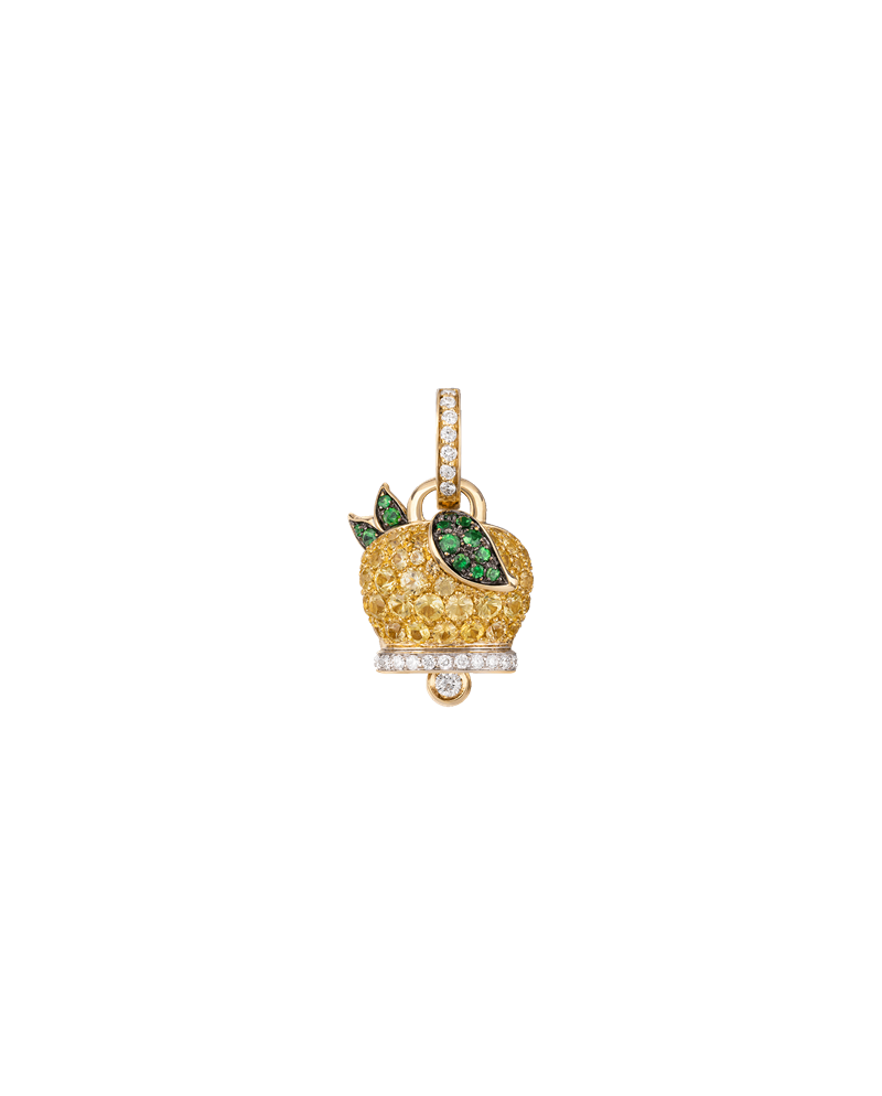 Pendentif Chantecler Lemon Campanella Medium en or avec saphirs, tzavorites et diamants