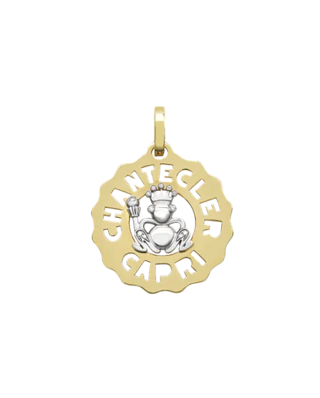 Ciondolo Chantecler Logo Piccolo, Principe Ranocchio in Oro Bicolore e Diamanti