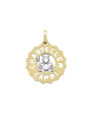 Petit Pendentif Logo Chantecler, Prince Grenouille en Or Bicolore et Diamants