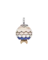 Large Chantecler Paillettes Bell Fish Pendant in Rose Gold with Diamonds