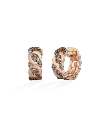 Orecchini Buonocore Noon Groumette Piccola in Oro Rosa con Diamanti Brown