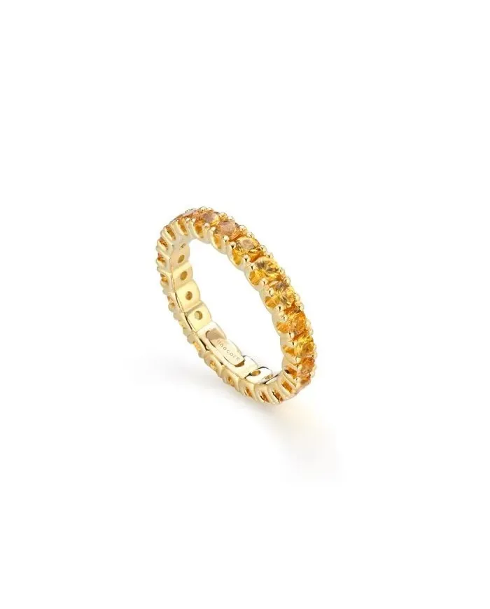 Anello Buonocore Eternity in Oro Giallo con Zaffiri Gialli