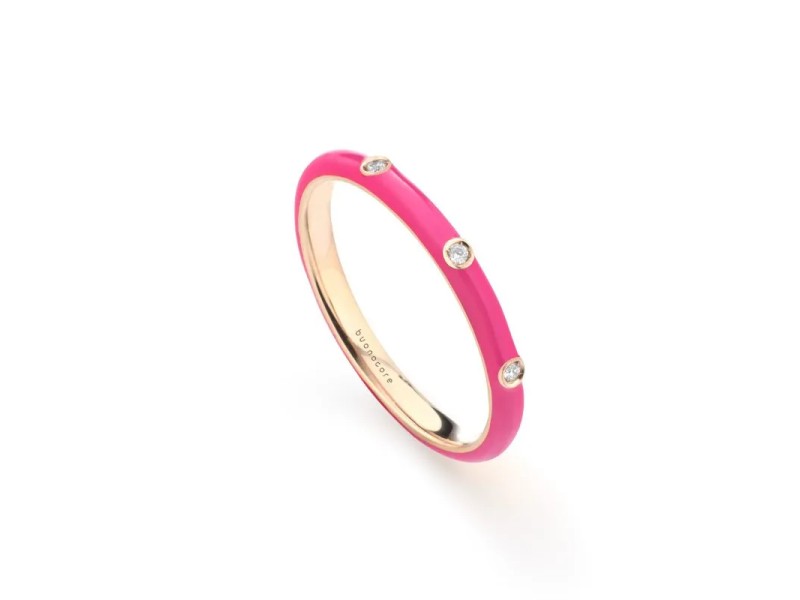 Buonocore Playful Ring in Rose Gold with Diamonds and Enamel