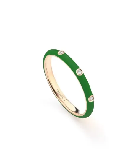 Bague ludique Buonocore en or rose avec diamants et émail