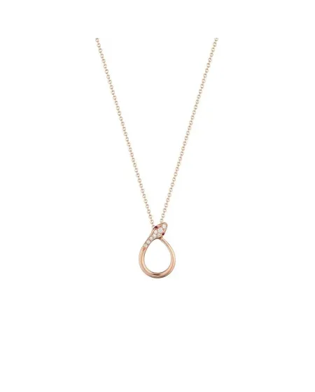Collana Buonocore Eden Serpente in Oro Rosa con Diamanti e Rubini