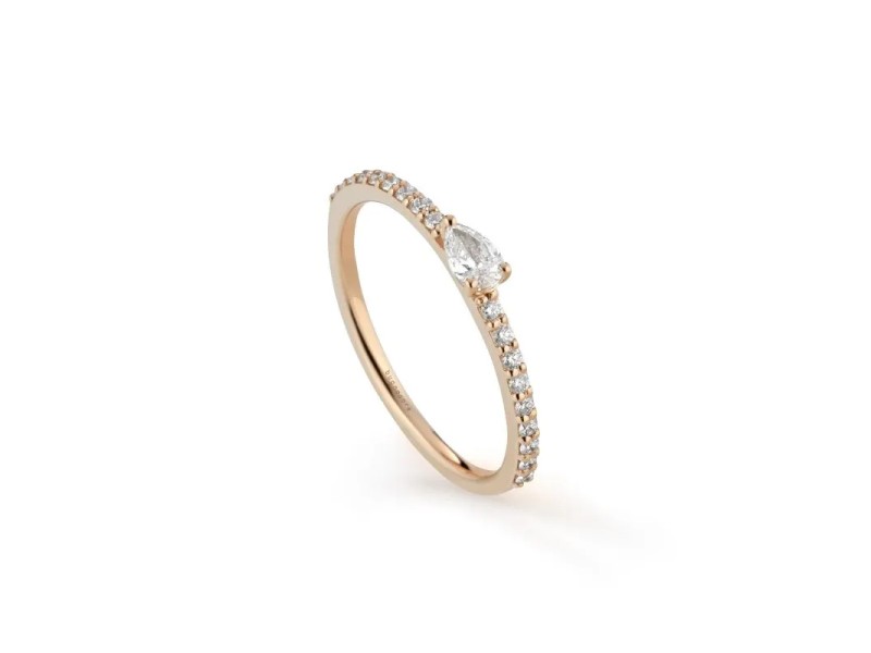 Buonocore Playful Ring in Rose Gold with Diamonds and Drop Diamond