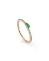 Buonocore Playful Ring in Rose Gold with Diamonds and Drop Emerald
