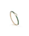 Buonocore Playful Ring in Rose Gold with Emeralds and Drop Diamond