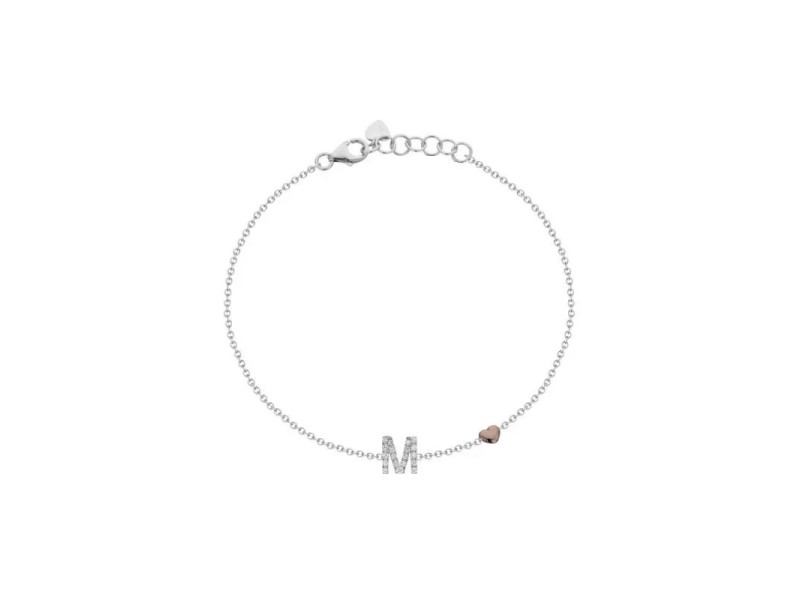 Buonocore You Are Bracelet in White Gold with Diamonds Letter M