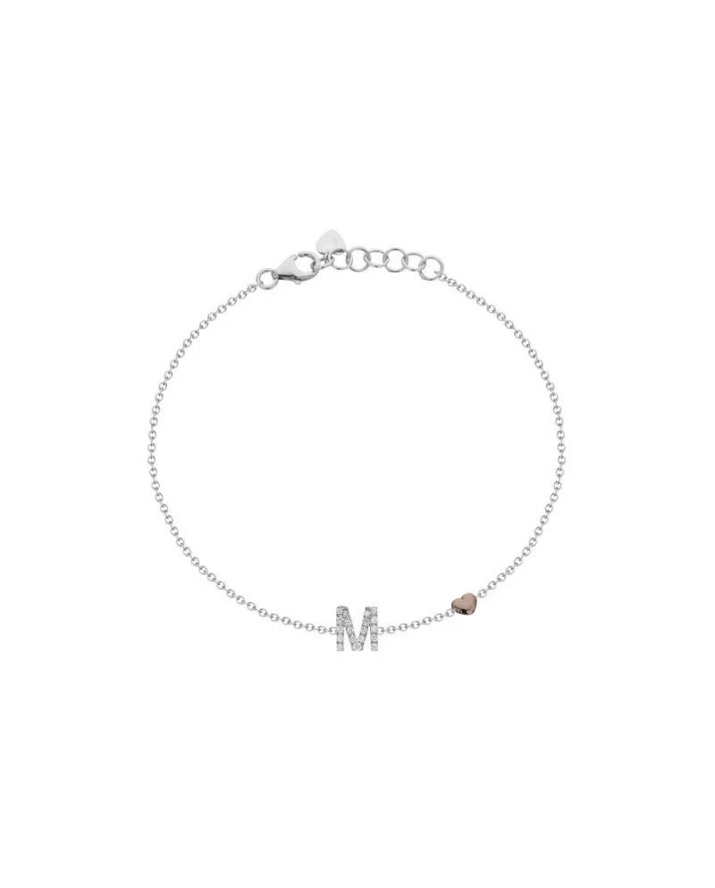 Buonocore You Are Bracelet in White Gold with Diamonds Letter M
