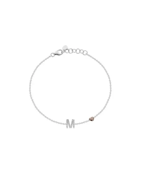 Buonocore You Are Bracelet in White Gold with Diamonds Letter M