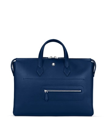 Borsa Portadocumenti Montblanc Meisterstuck Selection Soft in Pelle Blu