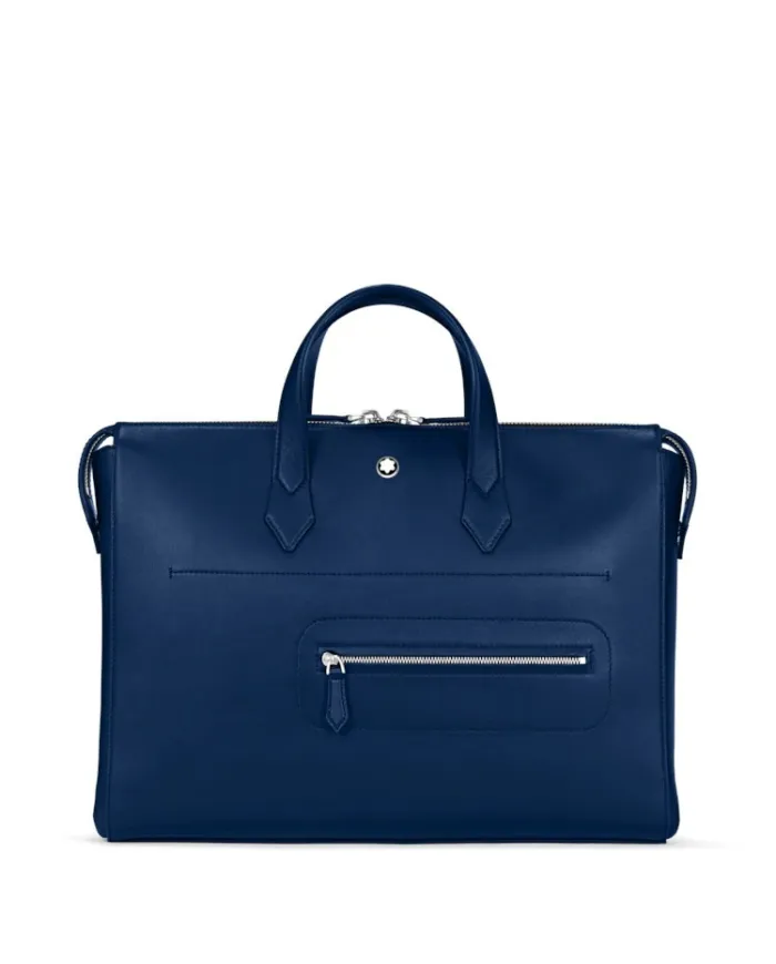 Borsa Portadocumenti Montblanc Meisterstuck Selection Soft in Pelle Blu