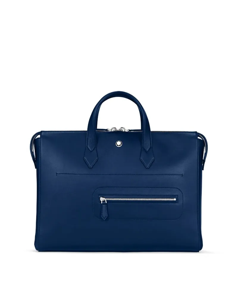 Borsa Portadocumenti Montblanc Meisterstuck Selection Soft in Pelle Blu