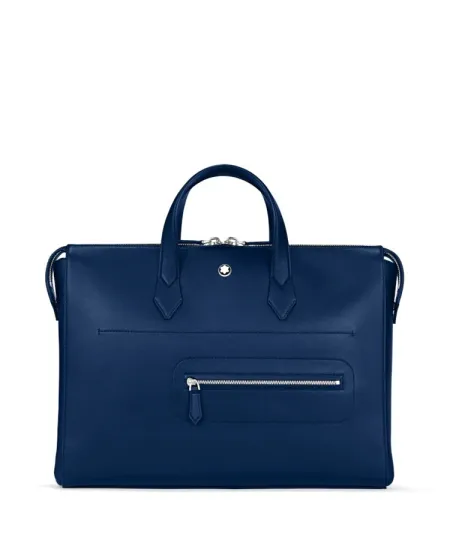 Mallette souple Montblanc Meisterstuck Selection en cuir bleu