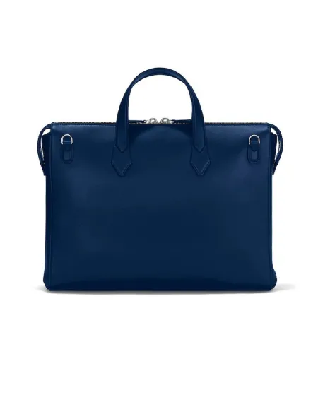 Mallette souple Montblanc Meisterstuck Selection en cuir bleu