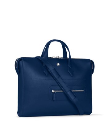 Borsa Portadocumenti Montblanc Meisterstuck Selection Soft in Pelle Blu