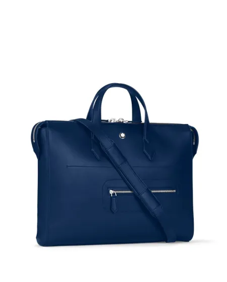 Mallette souple Montblanc Meisterstuck Selection en cuir bleu