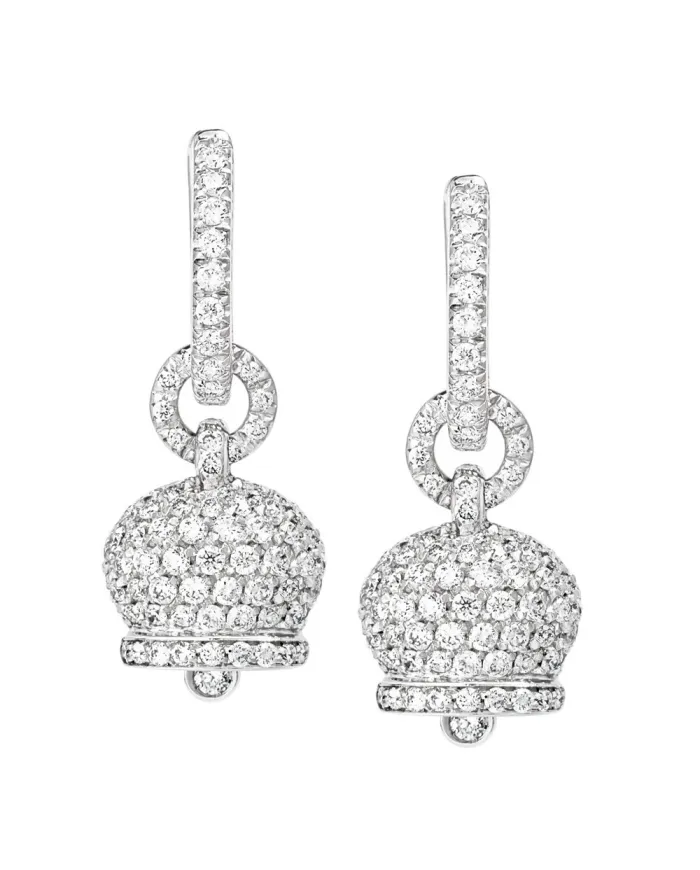 Boucles d'oreilles Chantecler Capri Campanelle en or blanc et pavé de diamants