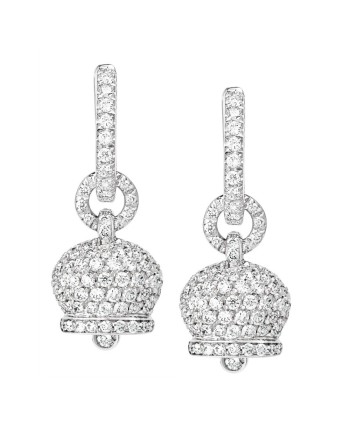 Orecchini Chantecler Capri Campanelle in oro bianco e pave di diamanti
