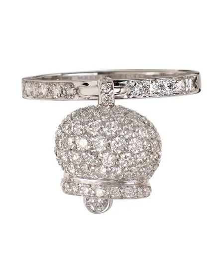 Chantecler Capri anello ciondolo Campanella in oro bianco e diamanti