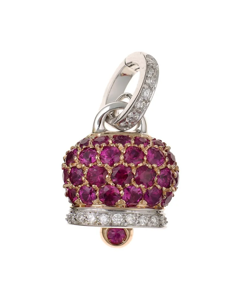 Chantecler Capri ciondolo Campanella in oro rosa bianco diamanti e rubini
