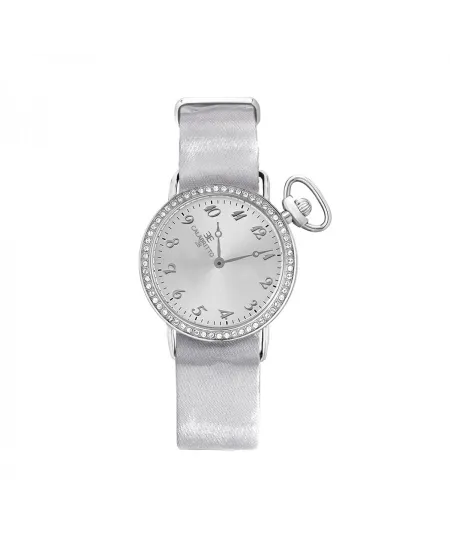 Orologio Calabritto28 32 mm Silver Raso Argento con Zirconi