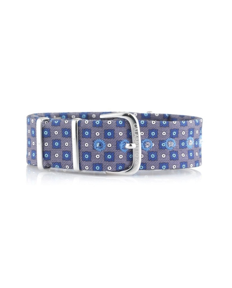 Bracelet Calbritto28 Galilei Gris-Bleu 20 mm